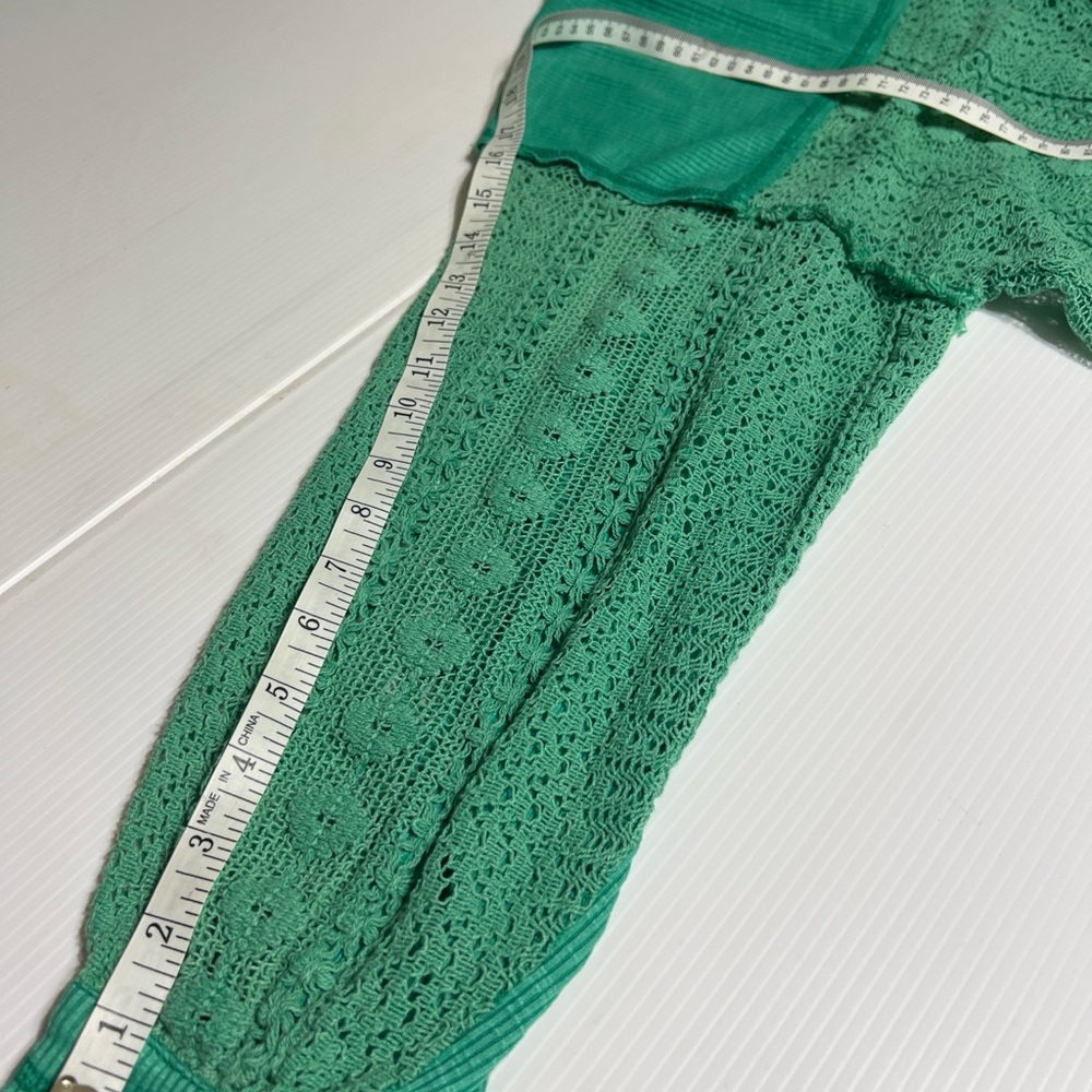 Pol Green Lace Patchwork Button Front Shacket Top… - image 7